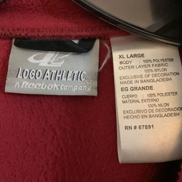 Logo Athletic Arkansas Razorbacks Fleece Red And Black Jacket Size XL - Picture 3 of 4